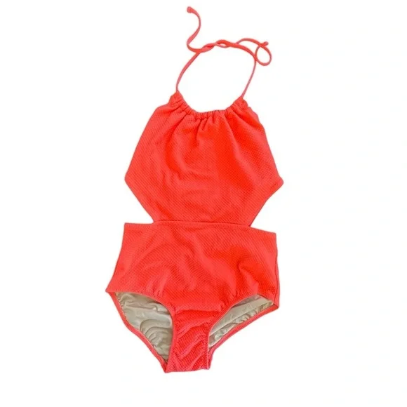 Old Navy Girls Scalloped Edge Cut Out One Piece Swimsuit Size L 10/12