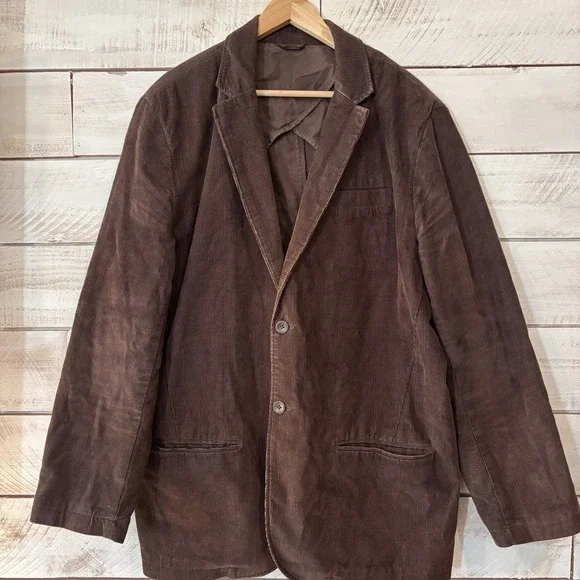 Old‎ Navy Surplus Company Corduroy Jacket Blazer Men's XL Brown Y2K Academia
