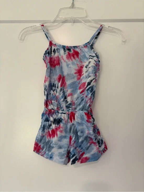 The Children’s Place Red White Blue Tiedye Romper 2T
