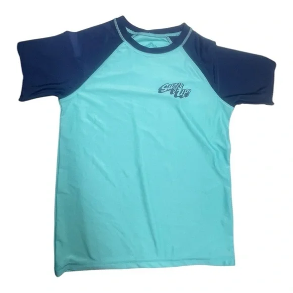 ThereAbouts Kids Swim Shirt - Blue M 10/12 Surf’s up