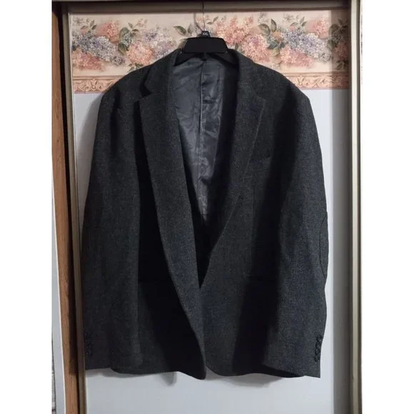 Kenneth Cole 46R Grey Wool Lined Casual Business Occasion Sport Jacket Blazer