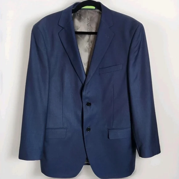 Salvatore Exte Florence Blue Suit Jacket 40R Two Button Blazer Business Wedding