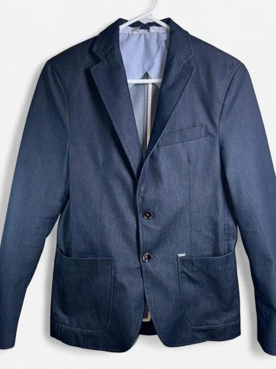 Zara Man Blue Tailored Casual Blazer Sport Coat Jacket Size 46
