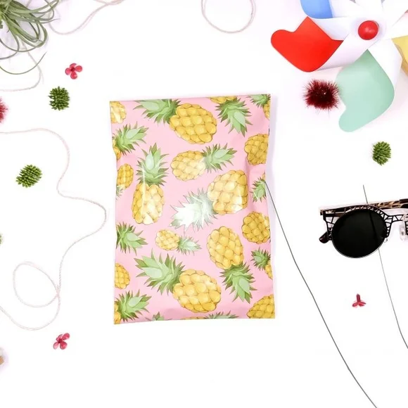 Pineapple Print Pink Shipping Polymailers 6×9 15pk