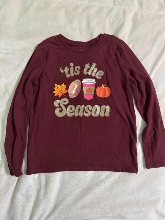 The Children's Place Burgundy Long-Sleeve 'Tis The Season Tee