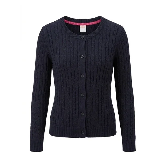 Gymboree Girls Size 12 Navy Blue‎ Cable Knit Button Front Cardigan Sweater NWT