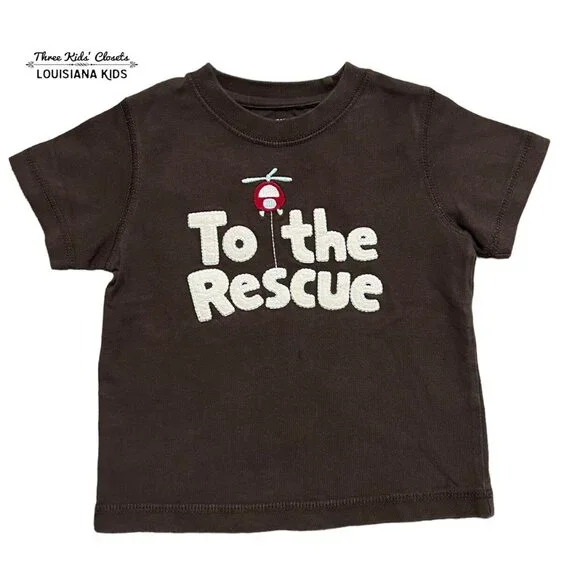 Gymboree 12-18m Helicopter To The Rescue Appliqué Shirt