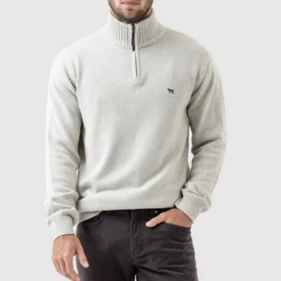 RODD & GUNN Merrick Bay 1/4 Zip Sweater Pullover Sweatshirt Mock Neck Ribbed