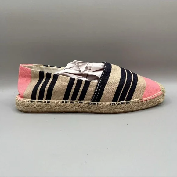 Sam Edelman Verona Espadrille Slip On Women’s 7.5M Navy Pink Striped Boho Canvas