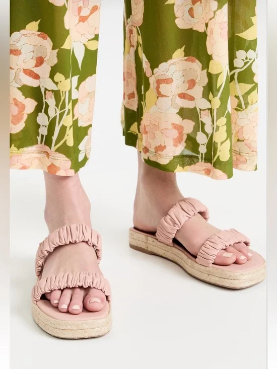 STAUD Maya Espadrille Sandals $295 new 37 US 7  Color: Dark Blush