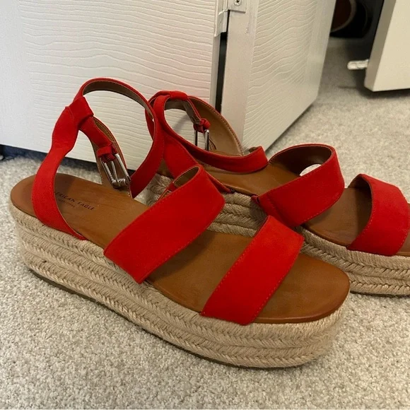 American Eagle Red Espadrille Sandals