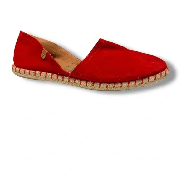 Verbenas Women’s Carmen Red Leather Suede Espadrilles Flats Shoes 39 8 M