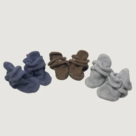 Zutano Bootie Bundle Unisex 12M 18M Baby Multi Color Fleece Organic Cotton Snaps