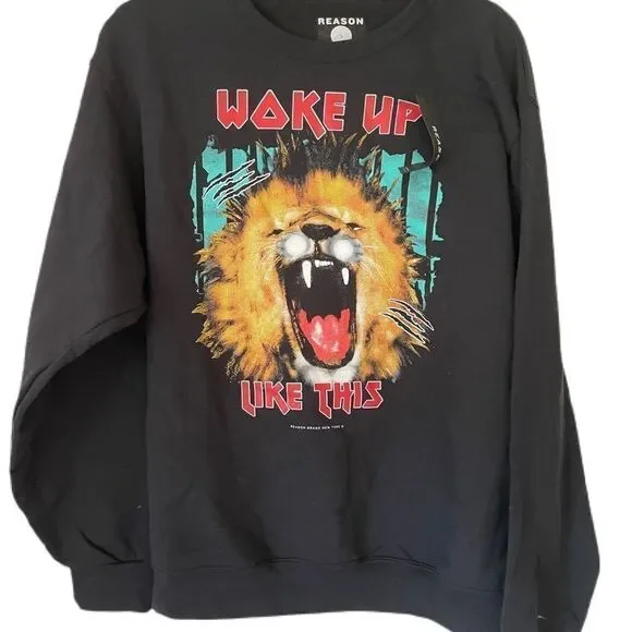 NWT REASON NY Mens Black Sweatshirt