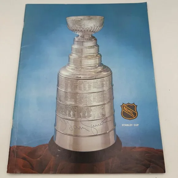 NHL Stanley Cup Vintage Program Signed By Garry Jarrett Oakland Golden Seals