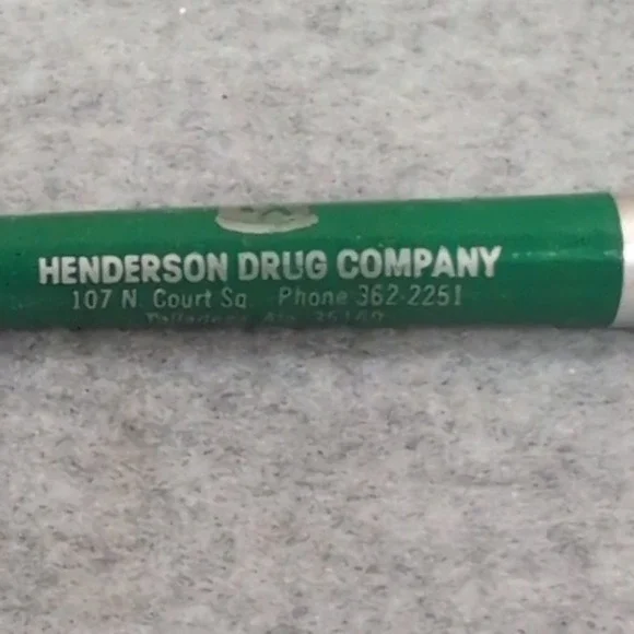 Vintage Henderson‎ Drug Company Readyriter Pen Pharmacy Pharmacist Talladega AL