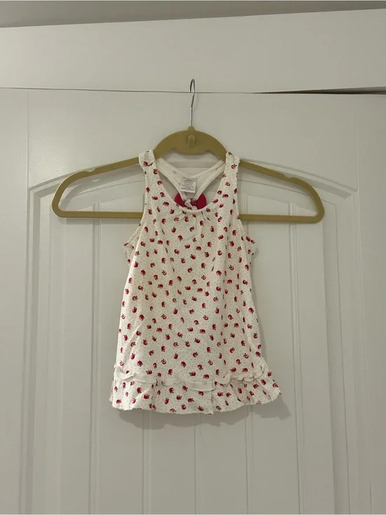 Vintage Gymboree Apple Polka Dot Ruffle Swing Tank Top Sz 5 07 Candy Apple Line