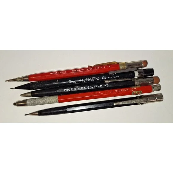 Vintage Mechanical Pencil Lot Pentel‎ Boeing US Government H&R Block Autopoint