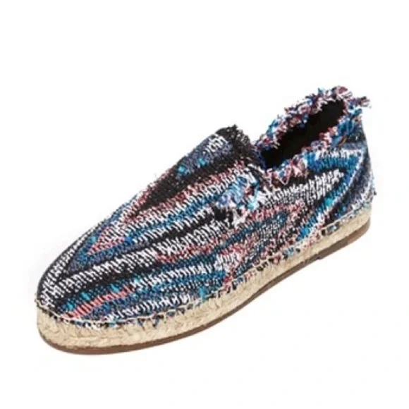 IRO Spadry Tweed Knit Fringe Espadrilles Sz-38/8
