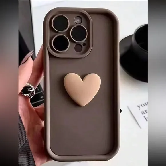 3for$20 NEW Full Coverage Shockproof Heart Design Phone Case 15 pro max