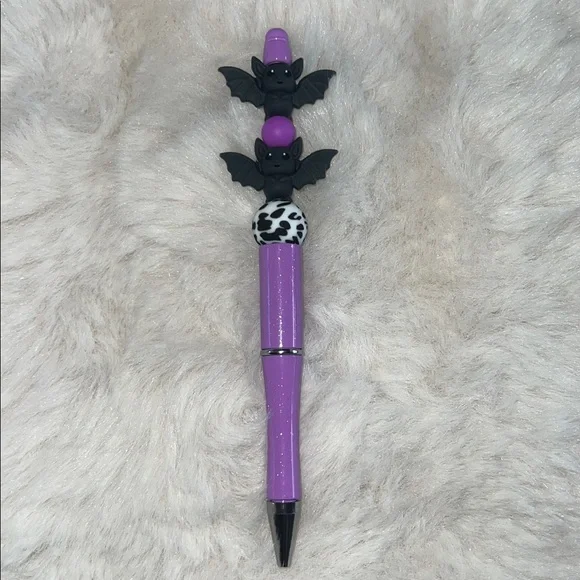 Purple Bat Pen with Black and White Accents