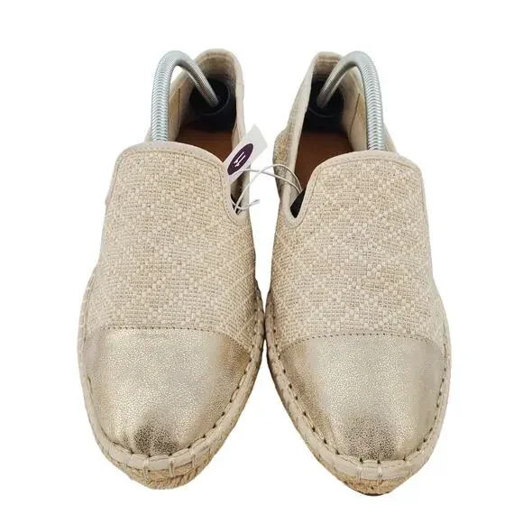 Universal Threads Carly Flat Slip-On Cream‎ Woven Metallic Womens Size 11 New