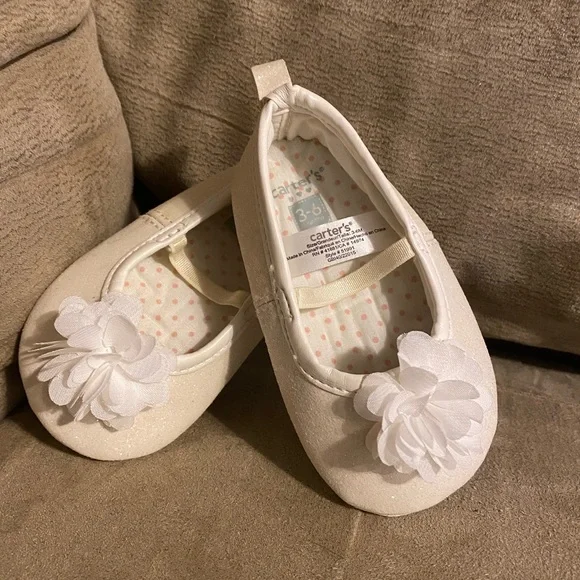 Carters Baby | Infant Glittery Ivory | White Floral Crib | Dress Shoes |…