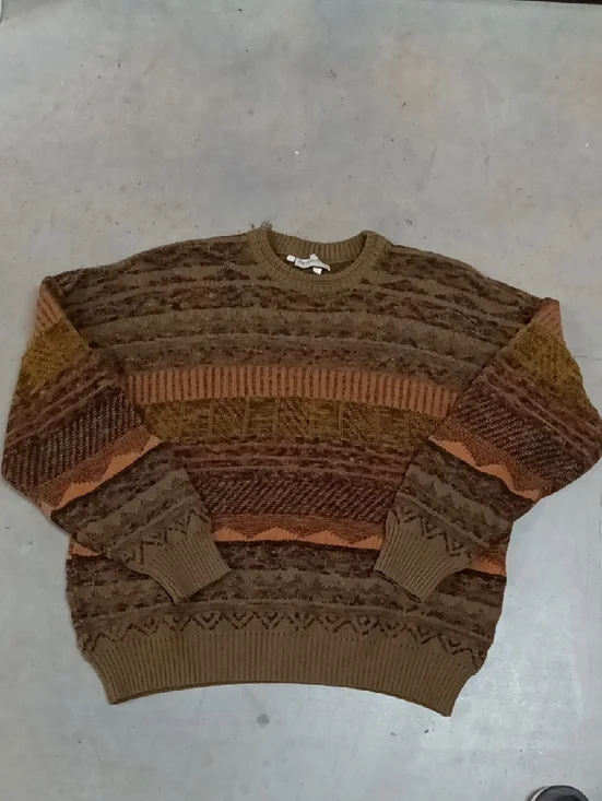 Stilnuovo Vintage Italian Intarsia  Crewneck Sweater Stripe Size XL