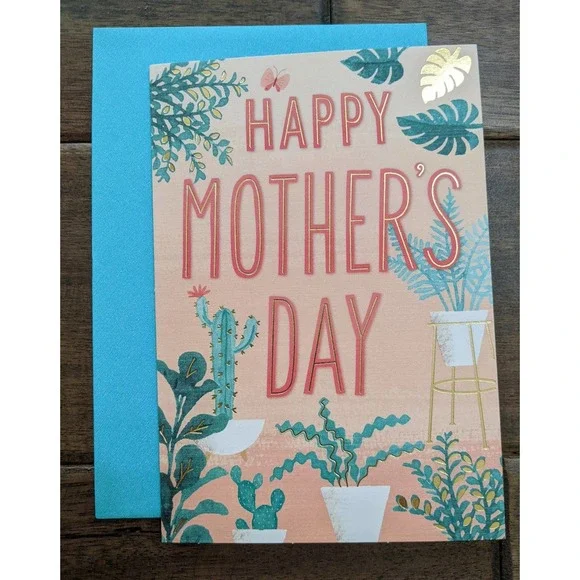 4/$20 New mother ’s Day Card Hallmark video greeting card cactus plant monstera