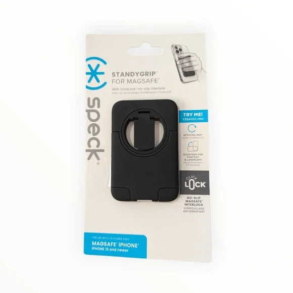 42-P Speck - ClickLock StandyGrip for Apple iPhones with Magsafe - Black ⬇️