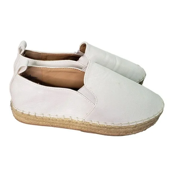 Charlotte Russe‎ Rocky White Espadrille Slip On Flats Womens Size 6 Shoes Beach