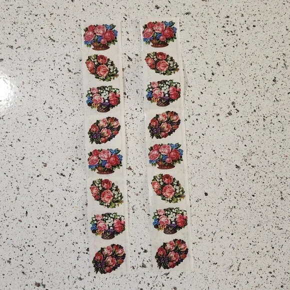 Vintage 1990 John Grossman The Gifted Line Flower Rose Bunches 16 Stickers