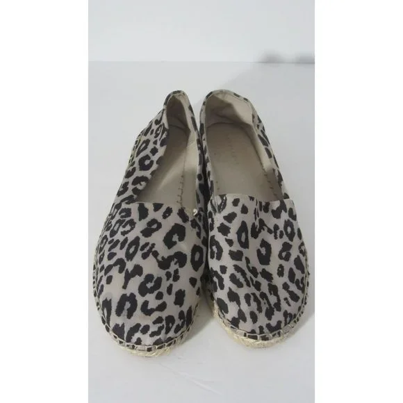 Sanctuary Leopard 7 Leather Espadrille Slip On Shoes