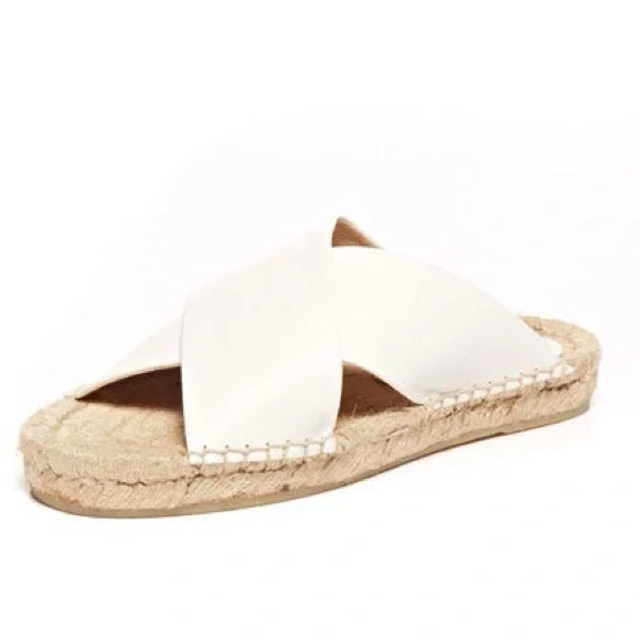 Soludos Criss Cross Platform Espadrilles Sandals White size 7