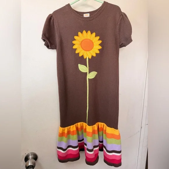 Gymboree Sunflower Knit Dress Girls Size 10