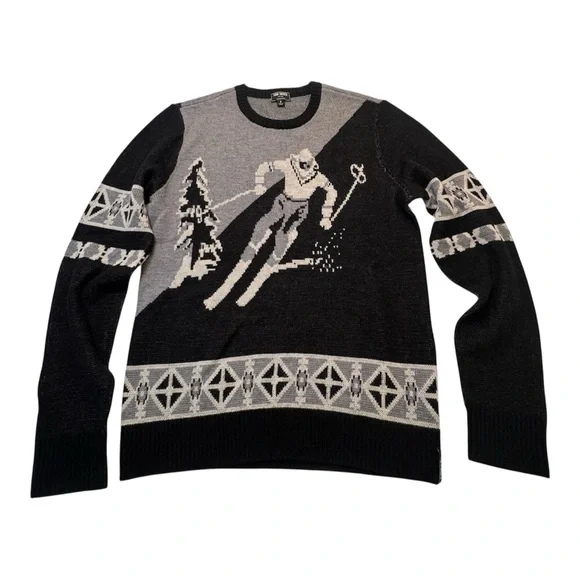 Todd‎ Snyder Fair Isle Skier Apres Ski 100% Merino Wool Crewneck Sweater Retro