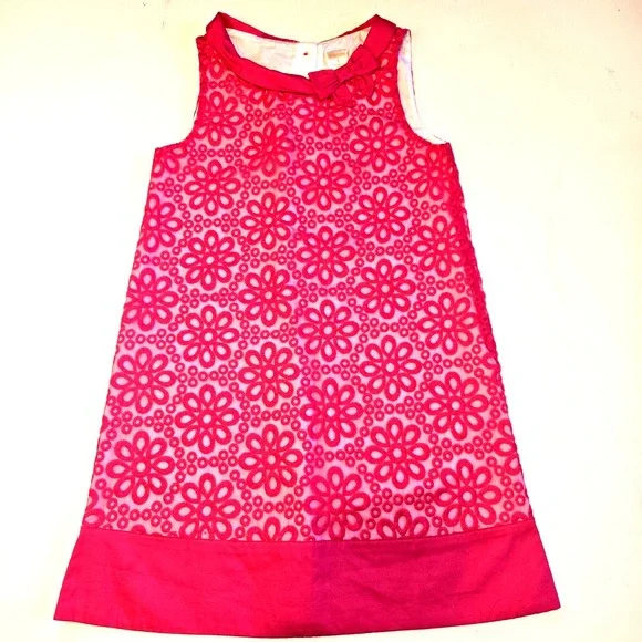 Gymboree Pink Embroidered Floral Shift Dress Girls Size 8