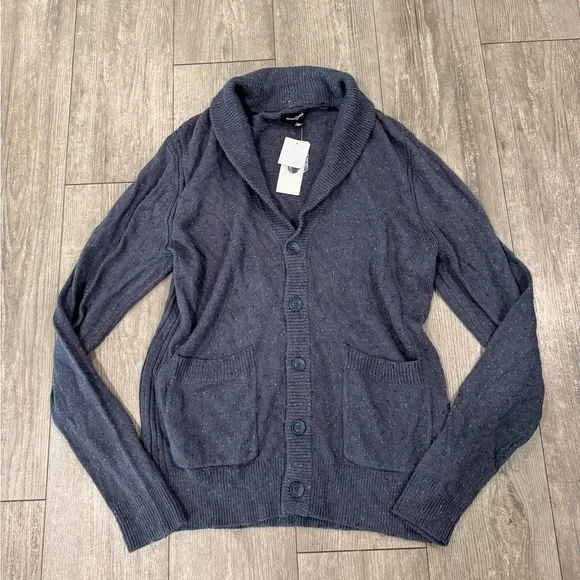 Treasure & Bond Men's Navy Speckled Cardigan