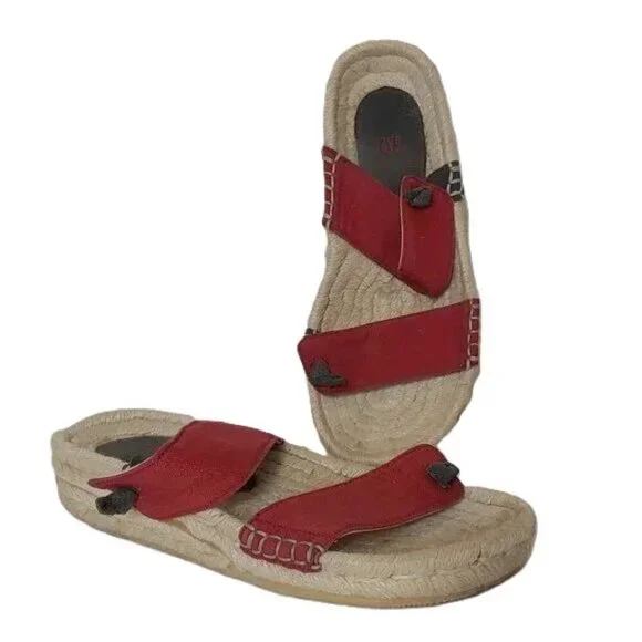 GAP Slip On Platform Espadrilles Sandals  Leather Preppy Retro 90's‎ Y2K Boho