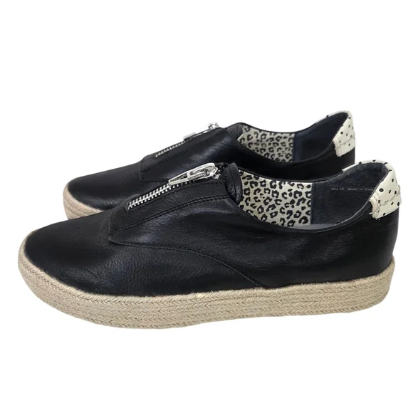 Dolce Vita Leather Espadrille Sneakers Zipper NEW Womens 10 Black