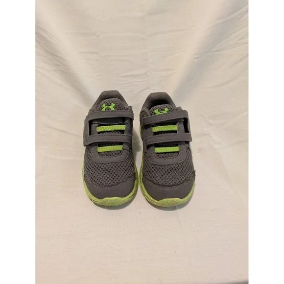 Under Armour Toddler Shoes Size 7K Neon Green & Gray Good Condition‎