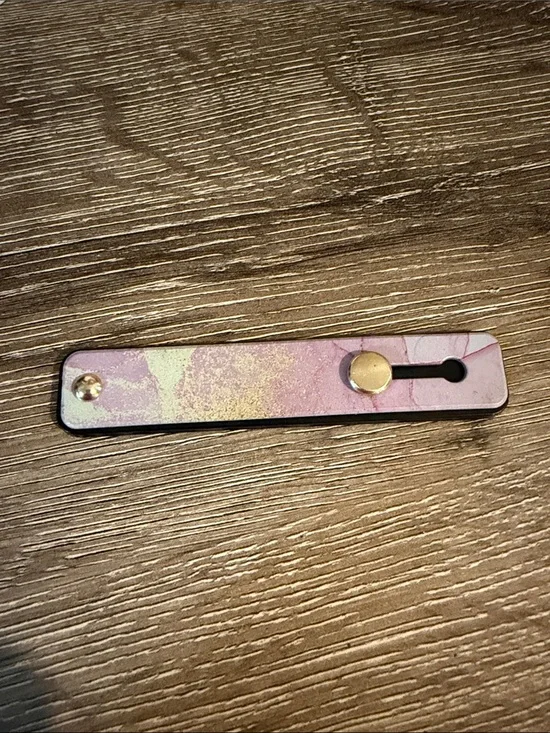 Weewooday Purple Marble Phone Strap Stand with Gold Rivets 4” NEW Adhesive back