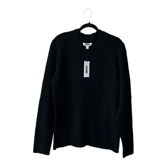 DKNY Men’s, Textured Black Sweater,Size L,NWT,98% Polyester 2% Spandex