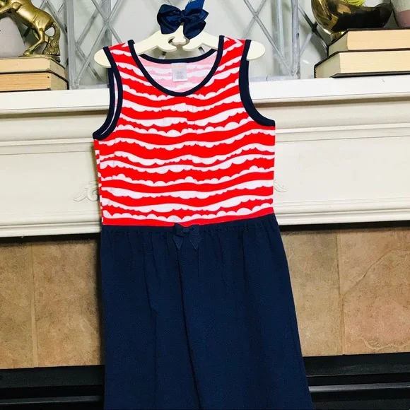 COPY - Gymboree sleeveless 100% cotton dress w/ hair bow