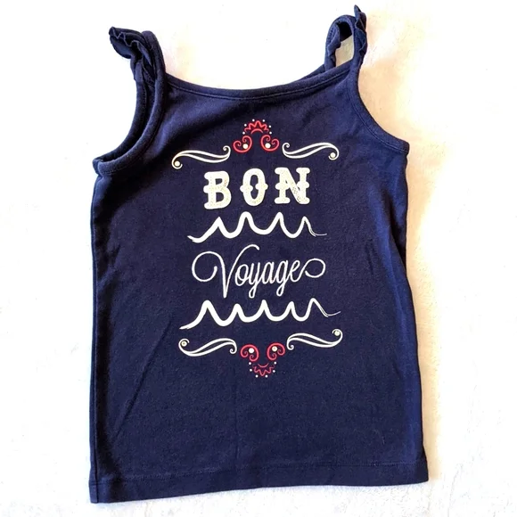 Gymboree Navy Nautical Tank Embellished 