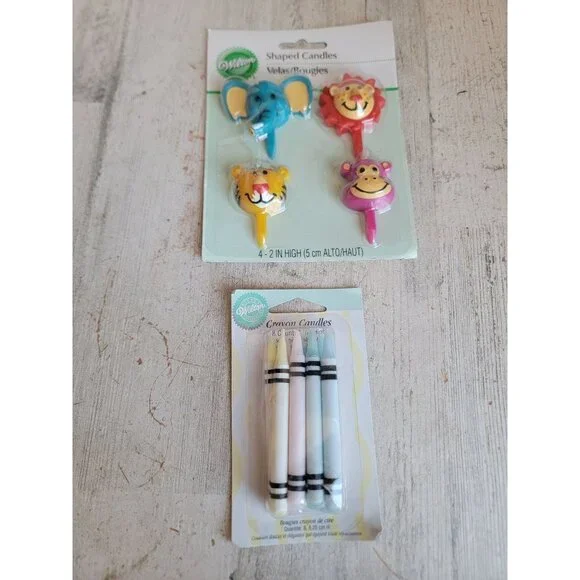 Zoo‎ animal elephant lion crayon birthday candle set unique