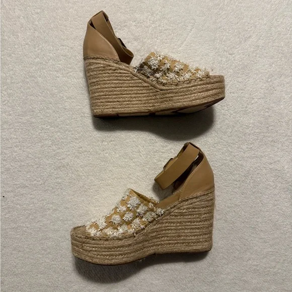 Marc Fisher Women’s Raffia Adalyn Boho Wedge Sandals Size 10