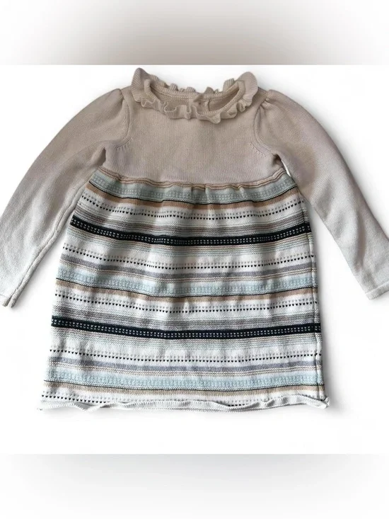 Gymboree Striped knitted Sweater - Cream and Green