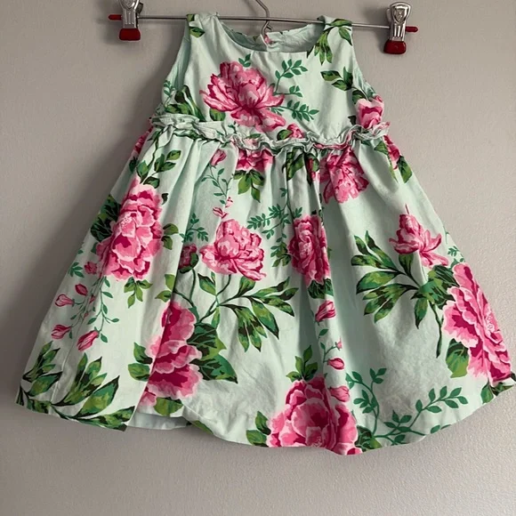 GYMBOREE FLORAL DRESS, 9-12 months