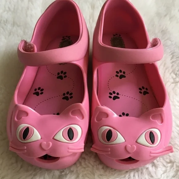 Mini Melissa Pink Cat Girls Shoes Size 7